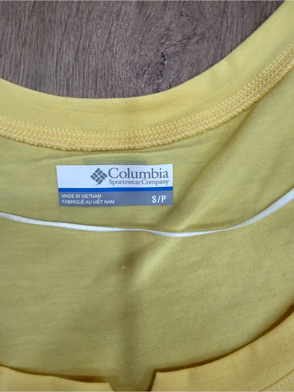Columbia Yellow 3/4 Sleeve Mixed Media Top Blouse Size Small - Picture 3 of 5